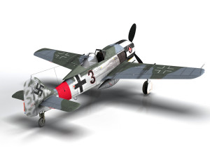 focke wulf - fw190 a7 - black 3 3D Model