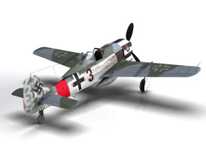 focke wulf - fw190 a7 - black 3 3D Model