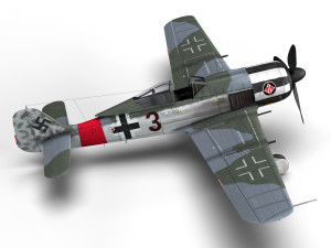 focke wulf - fw190 a7 - black 3 3D Model