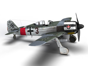 focke wulf - fw190 a7 - black 3 3D Model