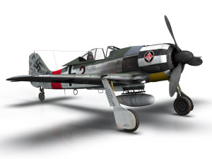 focke wulf - fw190 a7 - black 3 3D Model
