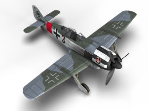 focke wulf - fw190 a7 - black 3 3D Model