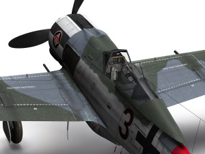 focke wulf - fw190 a7 - black 3 3D Model