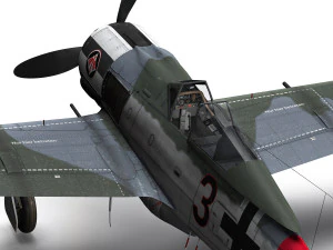 focke wulf - fw190 a7 - black 3 3D Model