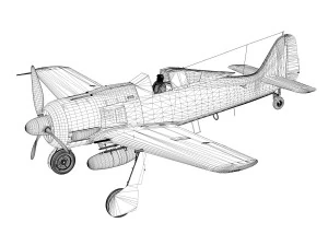focke wulf - fw190 a7 - black 3 3D Model
