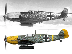 Messerschmitt - bf-109 e - schwarz 5 3D Modell