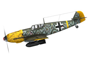 Messerschmitt - bf-109 e - schwarz 5 3D Modell