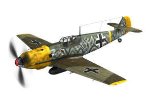 Messerschmitt - bf-109 e - schwarz 5 3D Modell