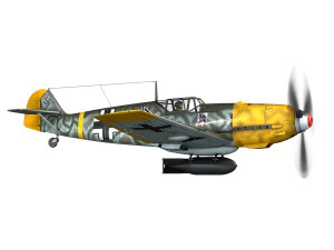 Messerschmitt - bf-109 e - schwarz 5 3D Modell