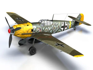 Messerschmitt - bf-109 e - schwarz 5 3D Modell