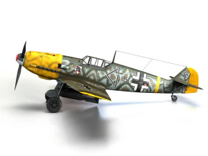 Messerschmitt - bf-109 e - schwarz 5 3D Modell