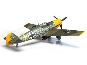 Messerschmitt - bf-109 e - schwarz 5 3D Modell
