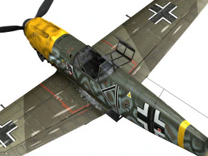 Messerschmitt - bf-109 e - schwarz 5 3D Modell