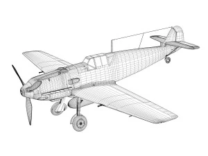 Messerschmitt - bf-109 e - schwarz 5 3D Modell