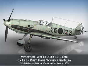 messerschmitt - bf-109 e - 6-123 3D Model
