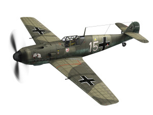messerschmitt - bf-109 e - white 15 3D 模型