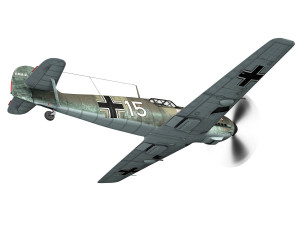 messerschmitt - bf-109 e - white 15 3D 模型