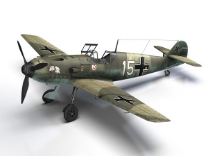 messerschmitt - bf-109 e - white 15 3D 模型