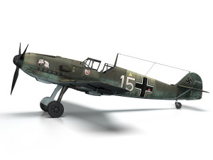 messerschmitt - bf-109 e - white 15 3D 模型