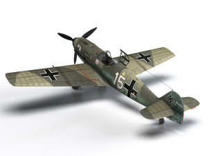 messerschmitt - bf-109 e - white 15 3D 模型