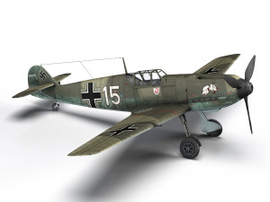 messerschmitt - bf-109 e - white 15 3D 模型