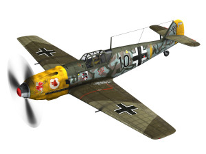 messerschmitt - bf-109 e - black 10 3D Model
