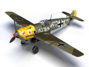 messerschmitt - bf-109 e - black 10 3D Model
