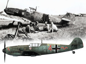 messerschmitt - bf-109 e - red 4 3D Model
