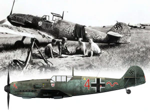 messerschmitt - bf-109 e - red 4 3D Model