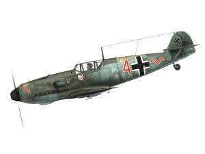messerschmitt - bf-109 e - red 4 3D Model