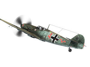 messerschmitt - bf-109 e - red 4 3D Model