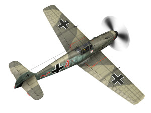 messerschmitt - bf-109 e - red 4 3D Model