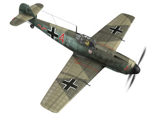 messerschmitt - bf-109 e - red 4 3D Model