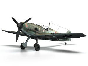 messerschmitt - bf-109 e - red 4 3D Model