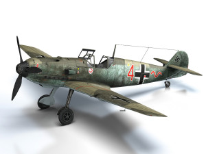 messerschmitt - bf-109 e - red 4 3D Model