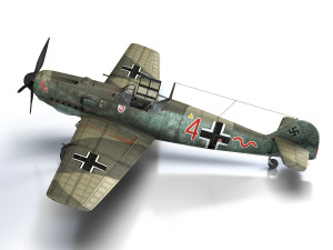 messerschmitt - bf-109 e - red 4 3D Model