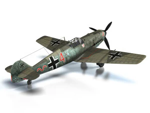 messerschmitt - bf-109 e - red 4 3D Model