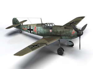 messerschmitt - bf-109 e - red 4 3D Model