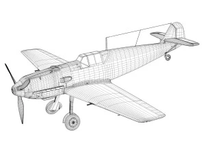 messerschmitt - bf-109 e - red 4 3D Model