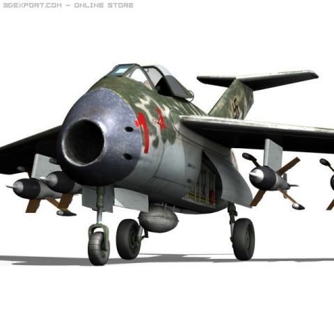 focke wulf ta 183 huckebein 3D Model .c4d .max .obj .3ds .fbx .stl .blend 