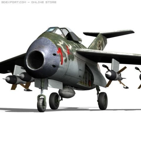focke wulf ta 183 huckebein 3D Model .c4d .max .obj .3ds .fbx .stl .blend 