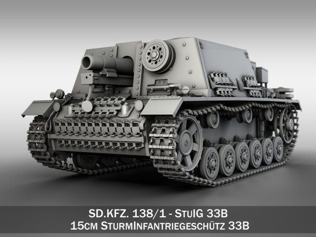 stuig 33b - self-propelled heavy infantry Model 3D .c4d .max .obj .3ds .fbx .stl .blend 