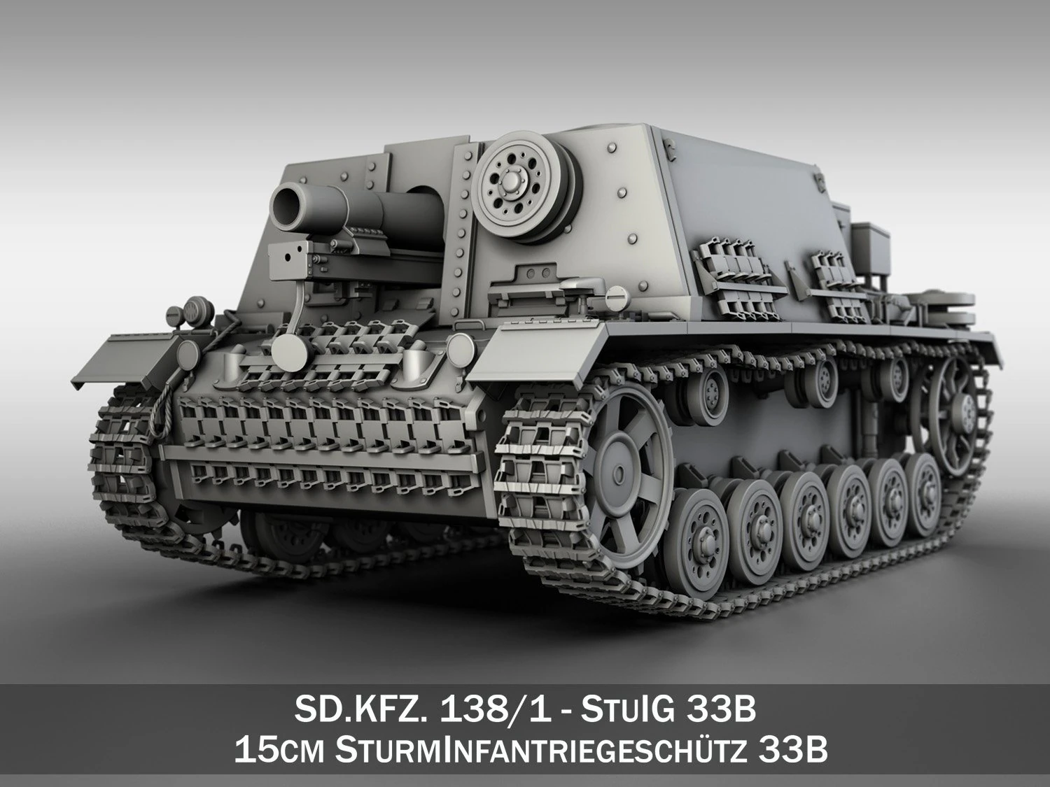 stuig 33b - self-propelled heavy infantry 3D Model .c4d .max .obj .3ds .fbx .stl .blend 