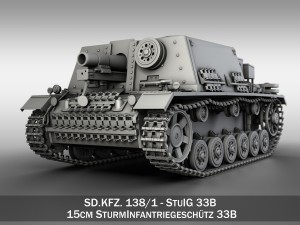 stuig 33b - self-propelled heavy infantry 3D मॉडल