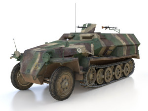 sdkfz 251-1 ausfc - half-track - pglr901 Modelo 3D