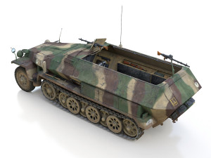 sdkfz 251-1 ausfc - half-track - pglr901 Modelo 3D