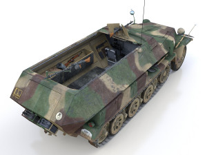 sdkfz 251-1 ausfc - half-track - pglr901 Modelo 3D