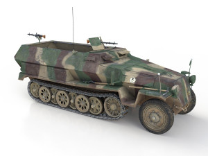 sdkfz 251-1 ausfc - half-track - pglr901 Modelo 3D