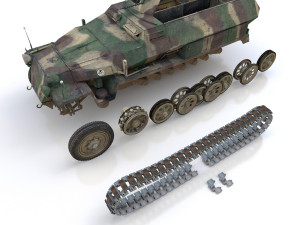 sdkfz 251-1 ausfc - half-track - pglr901 Modelo 3D
