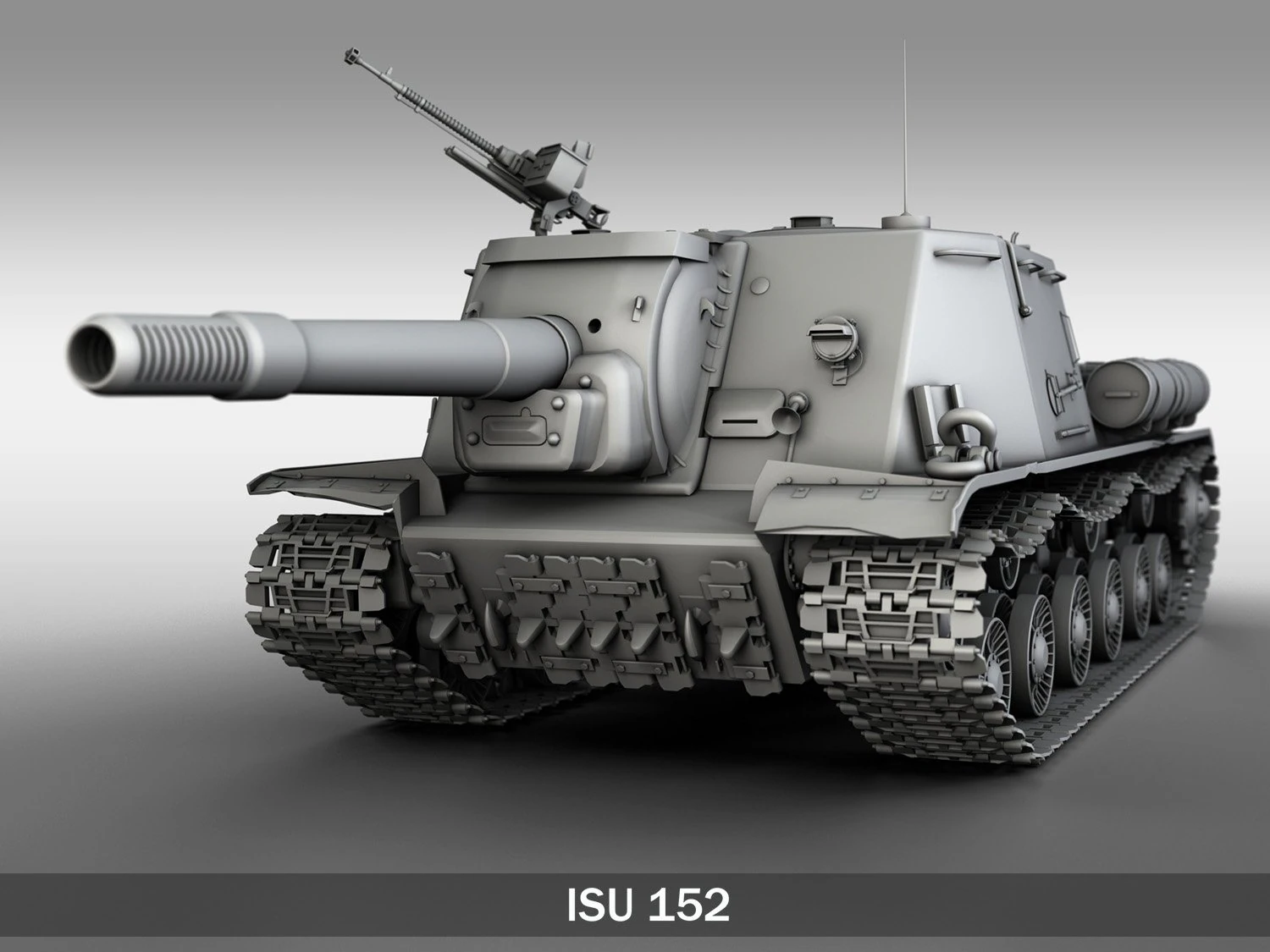 isu 152 semovente pesante sovietico Modello 3D .c4d .max .obj .3ds .fbx .stl .blend 